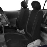 FH Group FB032ORANGE114 Orange Unique Flat Cloth Car Seat Cover (w. 4 Detachable Headrests and Solid Bench)