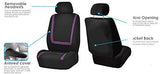 FH Group FB032ORANGE114 Orange Unique Flat Cloth Car Seat Cover (w. 4 Detachable Headrests and Solid Bench)