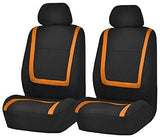 FH Group FB032ORANGE114 Orange Unique Flat Cloth Car Seat Cover (w. 4 Detachable Headrests and Solid Bench)