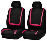 FH Group FB032ORANGE114 Orange Unique Flat Cloth Car Seat Cover (w. 4 Detachable Headrests and Solid Bench)