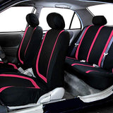 FH Group FB032ORANGE114 Orange Unique Flat Cloth Car Seat Cover (w. 4 Detachable Headrests and Solid Bench)