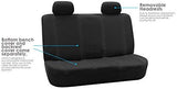 FH Group FB032ORANGE114 Orange Unique Flat Cloth Car Seat Cover (w. 4 Detachable Headrests and Solid Bench)