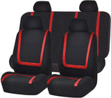 FH Group FB032ORANGE114 Orange Unique Flat Cloth Car Seat Cover (w. 4 Detachable Headrests and Solid Bench)