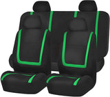 FH Group FB032ORANGE114 Orange Unique Flat Cloth Car Seat Cover (w. 4 Detachable Headrests and Solid Bench)