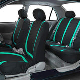 FH Group FB032ORANGE114 Orange Unique Flat Cloth Car Seat Cover (w. 4 Detachable Headrests and Solid Bench)