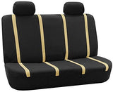 FH Group FB032ORANGE114 Orange Unique Flat Cloth Car Seat Cover (w. 4 Detachable Headrests and Solid Bench)