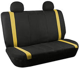 FH Group FB032ORANGE114 Orange Unique Flat Cloth Car Seat Cover (w. 4 Detachable Headrests and Solid Bench)